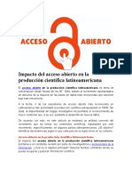 Impacto Del Acceso Abierto en La Producción Científica Latinoamericana