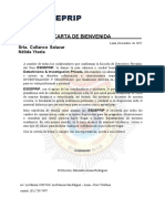 CARTA DE BIENVENIDA CULLANCO