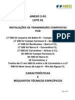 Leilão ANEEL Lote 01 instalações transmissão 500kV Juazeiro-Arinos