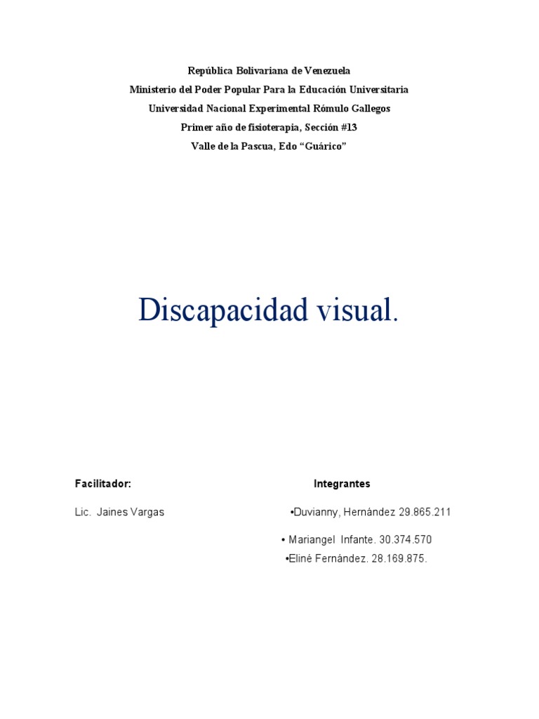 Discriminación y discapacidad visual | PDF | Invalidez | Ojo humano