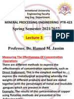 Mineral Procg. Eng PTR 423 LECTURE 3 1