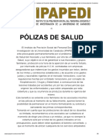 Polizas de Salud IPAPEDI - Instituto de Previsión Social Del Personal Docente y de Investigación de La Universidad de Carabobo