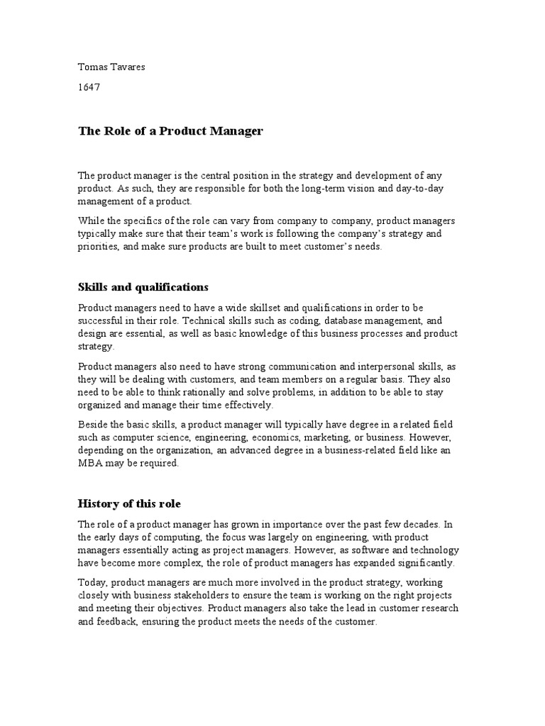 The Evolving Role of Product Managers | PDF | Skill | Engineering