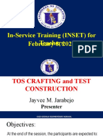 INSET TOS and Test Construction