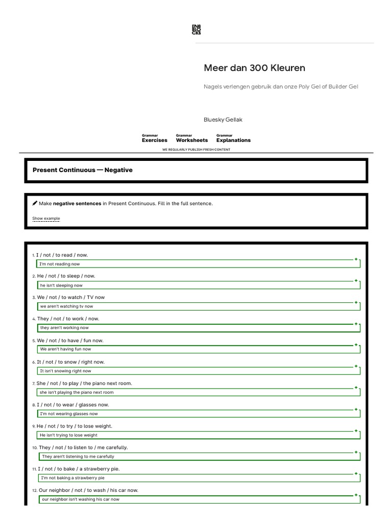 PRESENT CONTINUOUS NEGATIVE EXERCISES WITH ANSWERS PDF intelligence overview