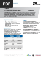 Soft Natural Rubber Lining: Technical Data Sheet