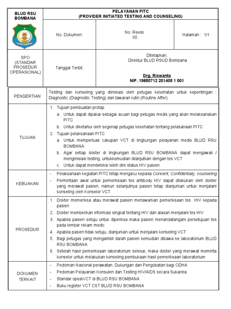 Pelayanan PITC di BLUD RSU Bombana | PDF