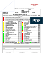 Hoja de Inspección Pre Uso de Vehículos Livianos CLJ