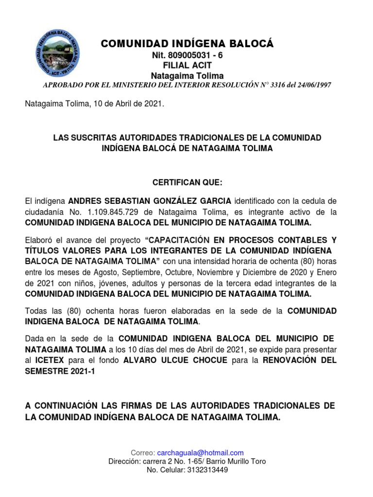 Certificación de Capacitación Balocá | PDF