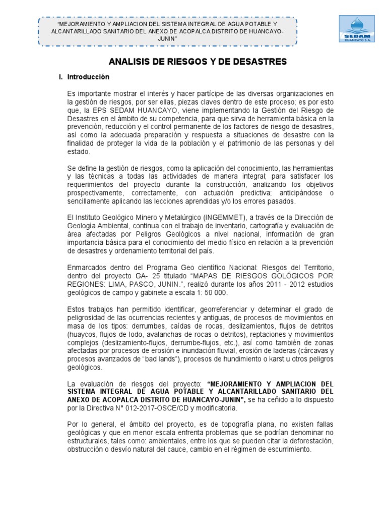 12 03 Analisis De Riesgos Pdf Ciencias De La Tierra Naturaleza