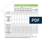 Grille Tarifaire 2021-2022