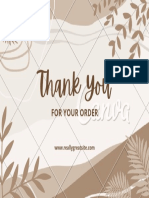 Brown Organic Thank You Card Landscape