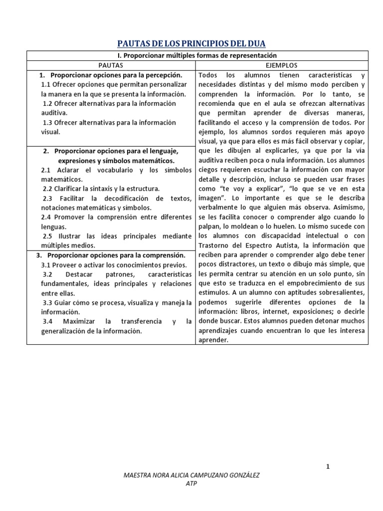 Pautas y Principios del DUA 2024 | PDF | Aprendizaje | Evaluación
