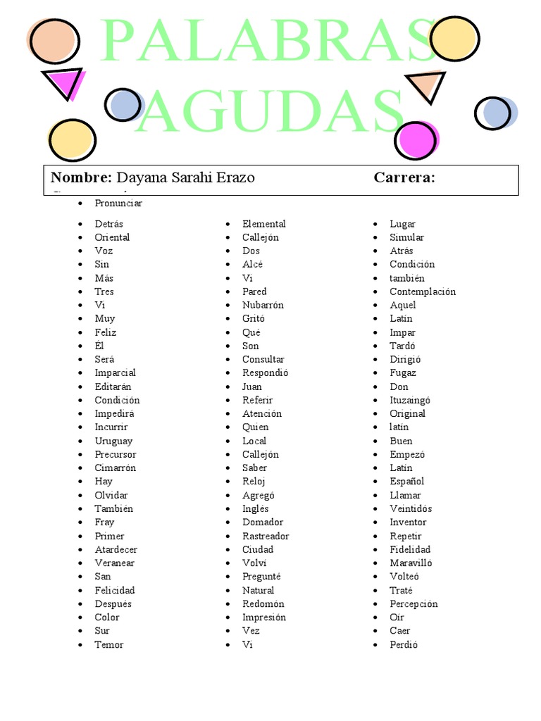 Clasificación de Palabras en Español | PDF | Poesía