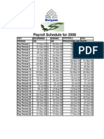 Payroll Schedule 2008
