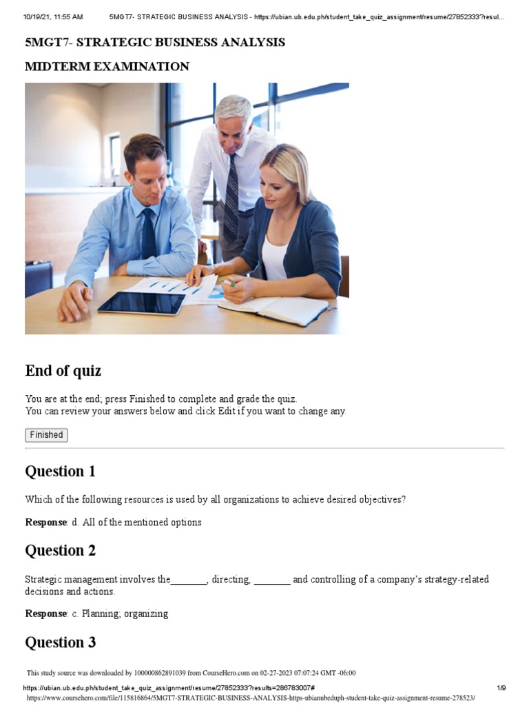 5MGT7 STRATEGIC BUSINESS ANALYSIS Https Ubian Ub.edu PH Student