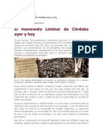 Manifiesto de Córdoba y autonomía universitaria