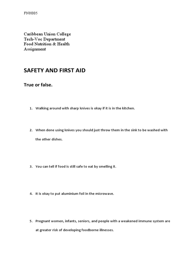 Safety and First Aid PDF