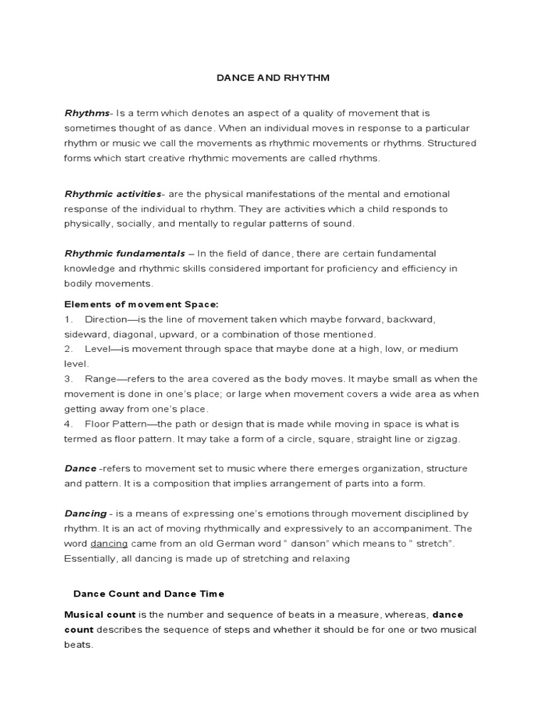 Understanding Creative Rhythm in Dance | PDF | Dances | Rhythm