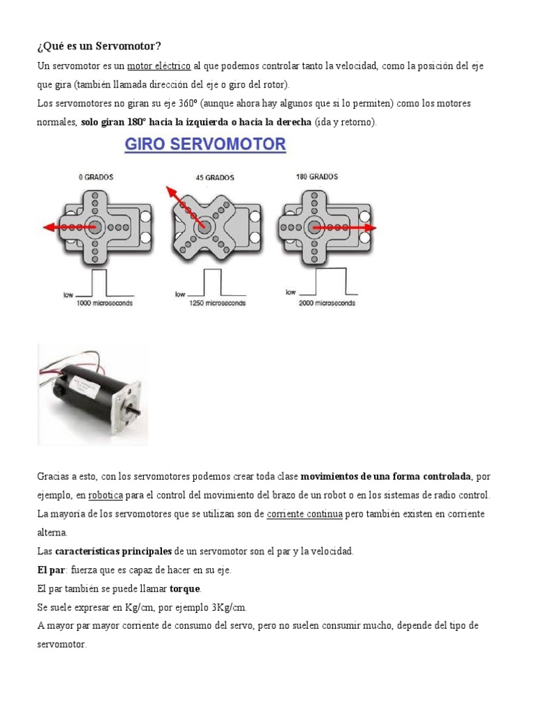 Qué Es Un Servomotor PDF Ingenieria Eléctrica Bienes manufacturados