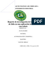 Reporte de Investigación de Las Causas de Falla en Una Aplicación Industrial Con Robots.