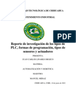 Tipos de PLC, programación, sensores y actuadores