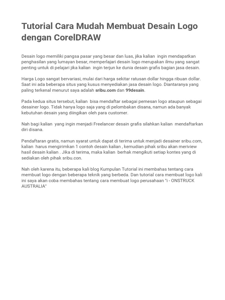 Tutorial Membuat Desain Logo Dengan Coreldraw Pdf