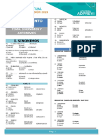 Sinónimos y antónimos: Razonamiento verbal