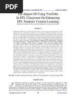 The Impact of Using YouTube in EFL Classroom On Enhancing EFL Students' Content Learning