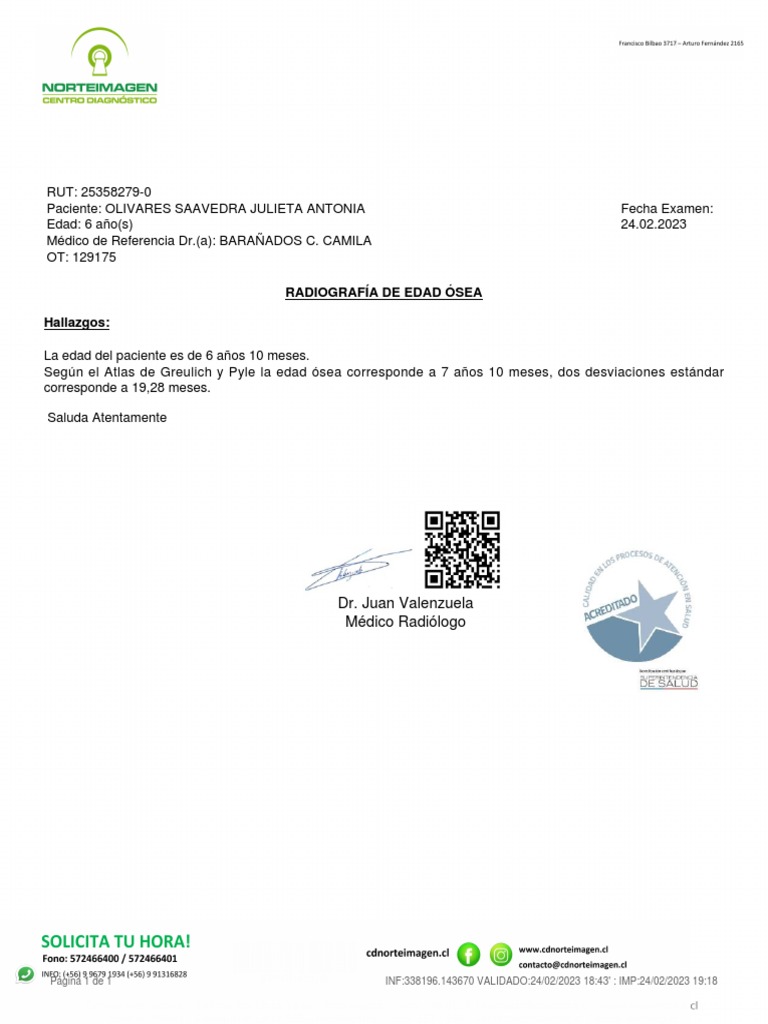 Radiografía de Edad Ósea Hallazgos:: Dr. Juan Valenzuela Médico ...