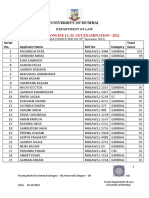 Result LL M Cet 2022