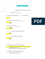 Multiple Choice Questions on Capitalization and Punctuation