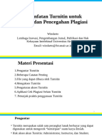 Pemanfatan Turnitin Untuk Deteksi Dan Pencegahan Plagiasi