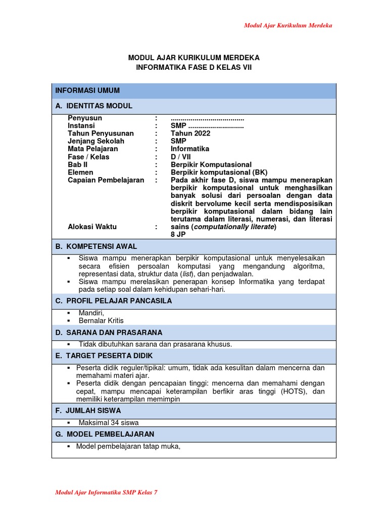 Modul Ajar BAB 2 - NSL | PDF | Karier & Perkembangan | Seni