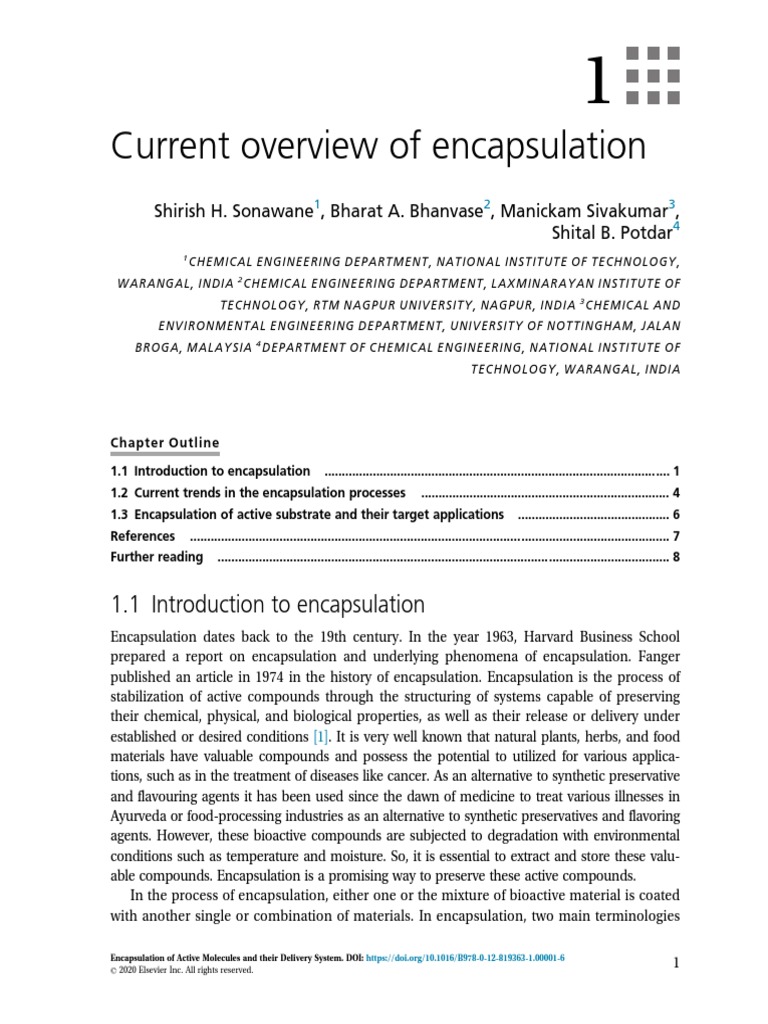 Current Overview of Encapsulation | PDF | Emulsion | Chemistry