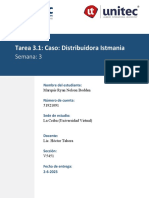 Tarea 3.1: Caso: Distribuidora Istmania: Semana: 3