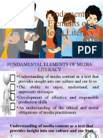 Fundamental Elements of Media Literacy Presentation