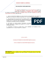 Declarações Complementares para Licitação