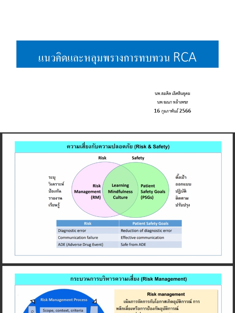 แนวคิดและหลุมพรางการทบทวน RCA | PDF