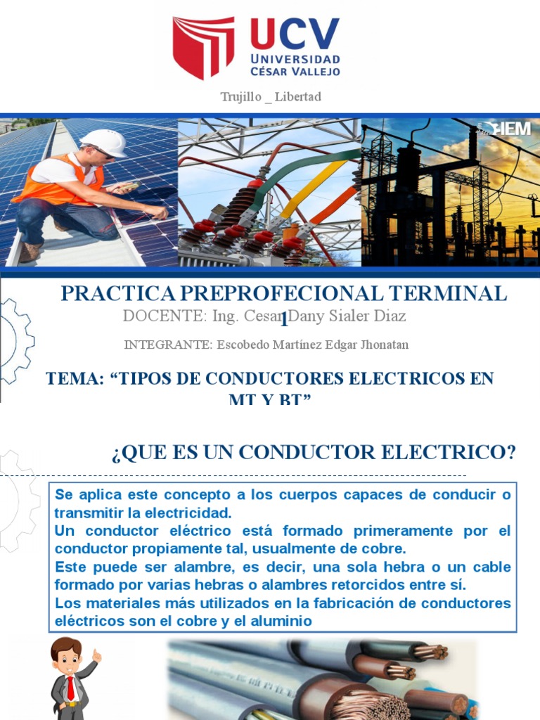 Tipos Conductores Electricos MT y BT - Escobedo | PDF | Aislador ...