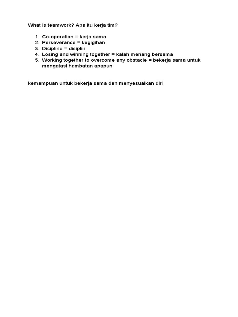 What Is Teamwork PDF