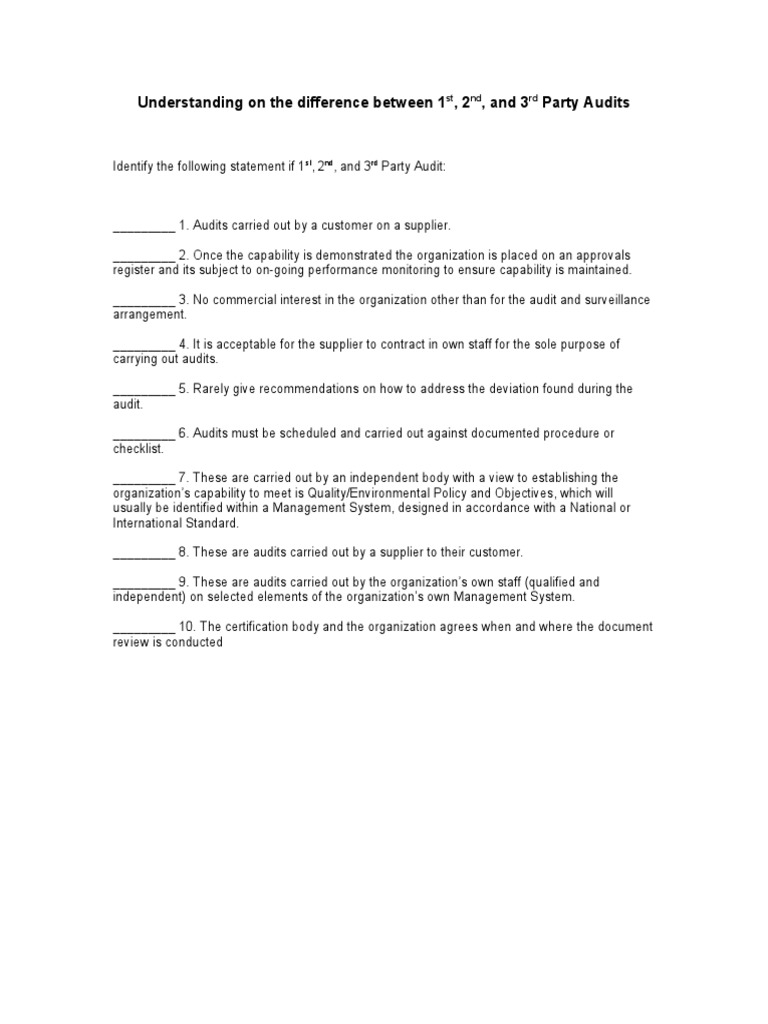 Difference Between 1st 2nd 3rd | PDF