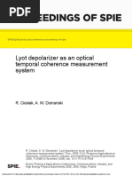 Lyot Depolarizer As An Optical Temporal Coherence Measurement System