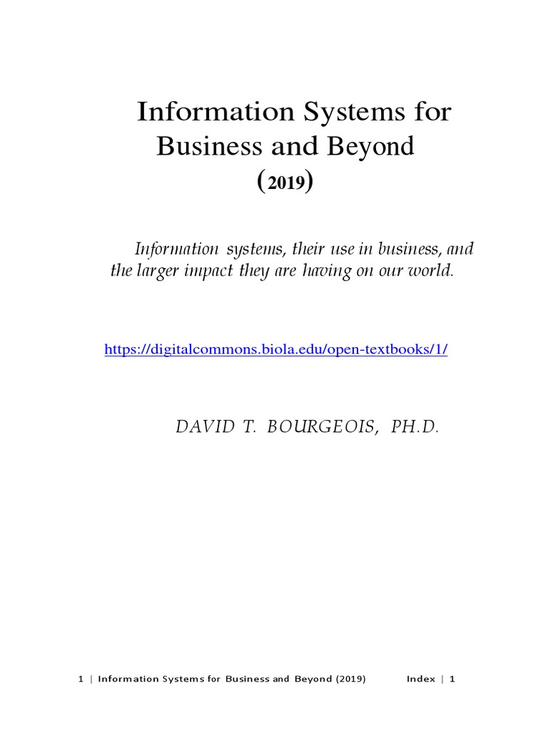 Information Systems Overview 2019 | PDF | Information System ...