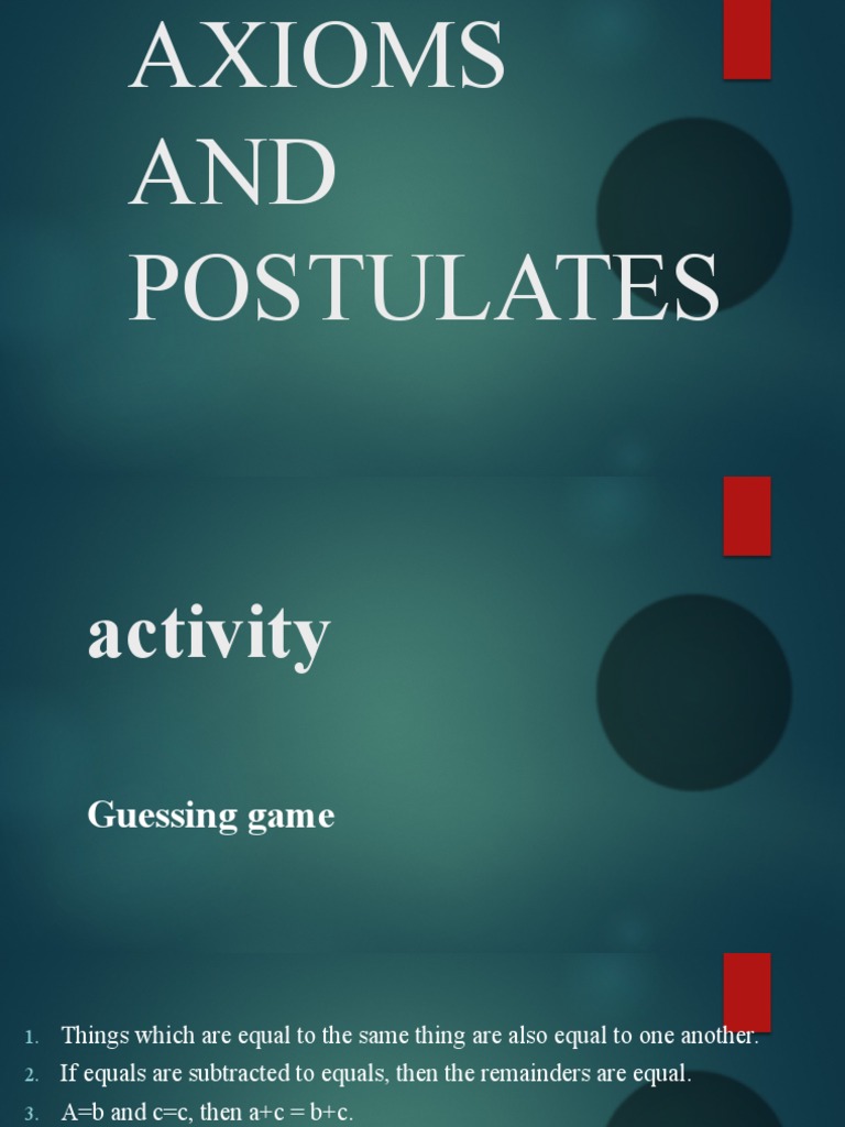 Illustrating Axiomatic Structures of A Mathematical System 2 | PDF ...