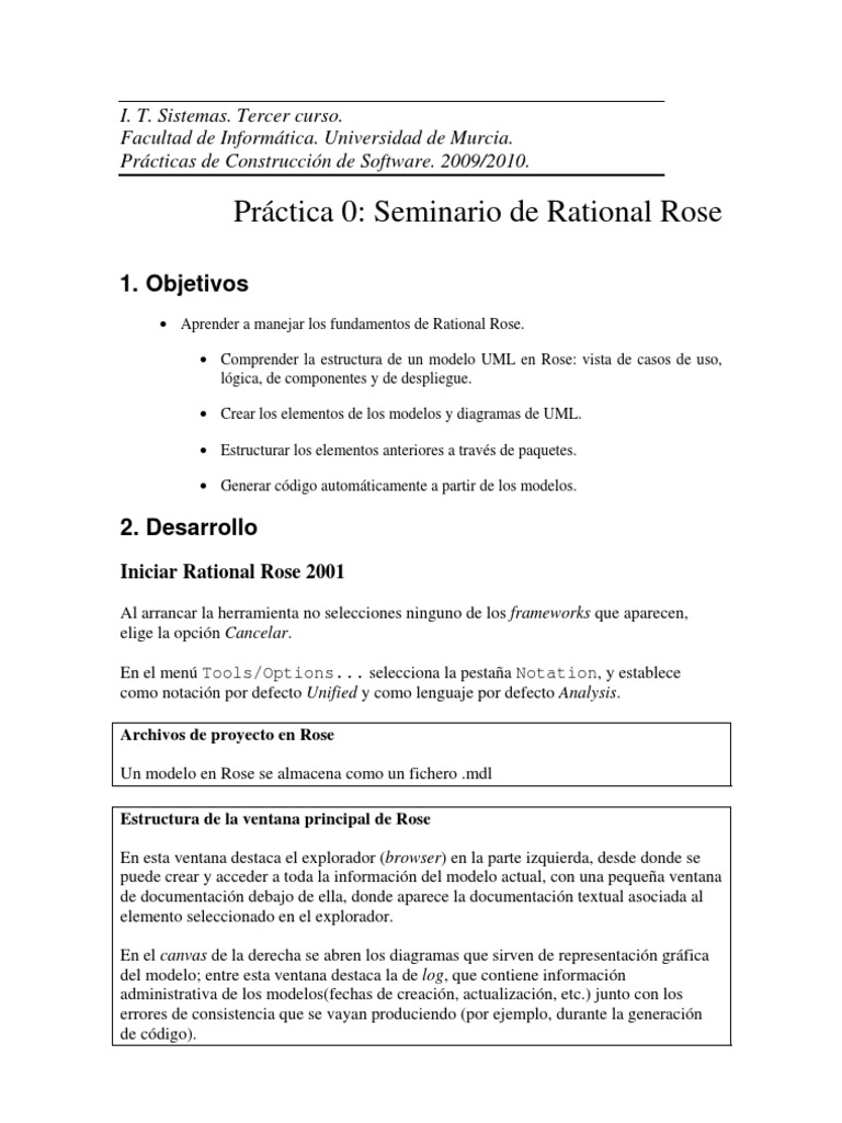 Manual Rational Rose | PDF | Java (lenguaje de programación) | Caso de uso