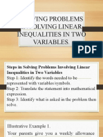 Solving Problems Involving Linear Inequalities in Two Variables