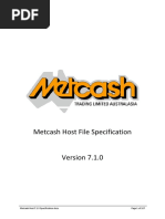 Metcash Host 7.1.0 Specification