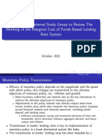 Report of The Internal Study Group To Review The Working of The Marginal Cost of Funds Based Lending Rate System