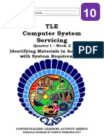 TLE - ICTCSS10 - Q1 - Clas2 - Identifying Materials in Accordance With System Requirements